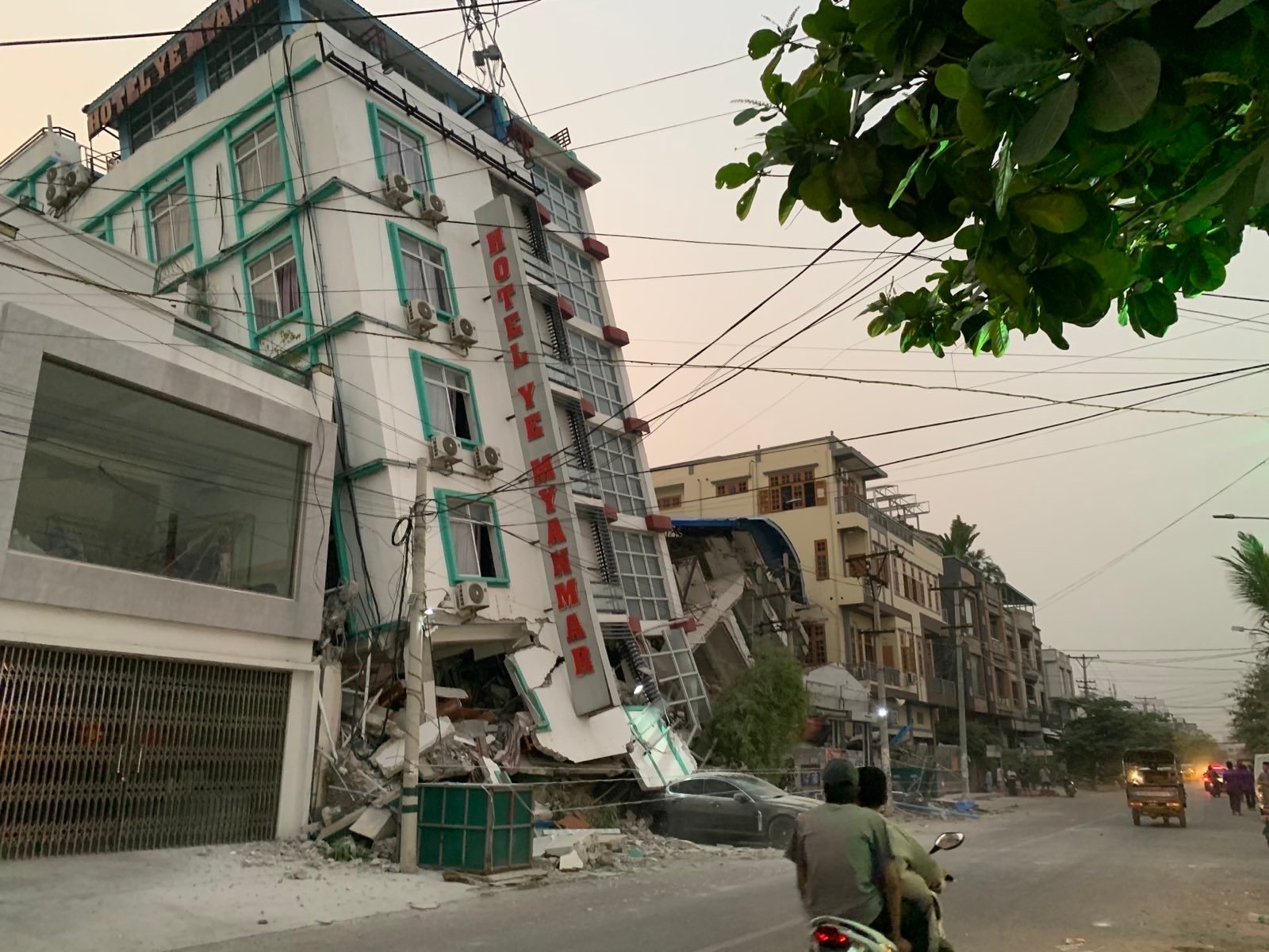 Collapsed buildings due to the earthquake