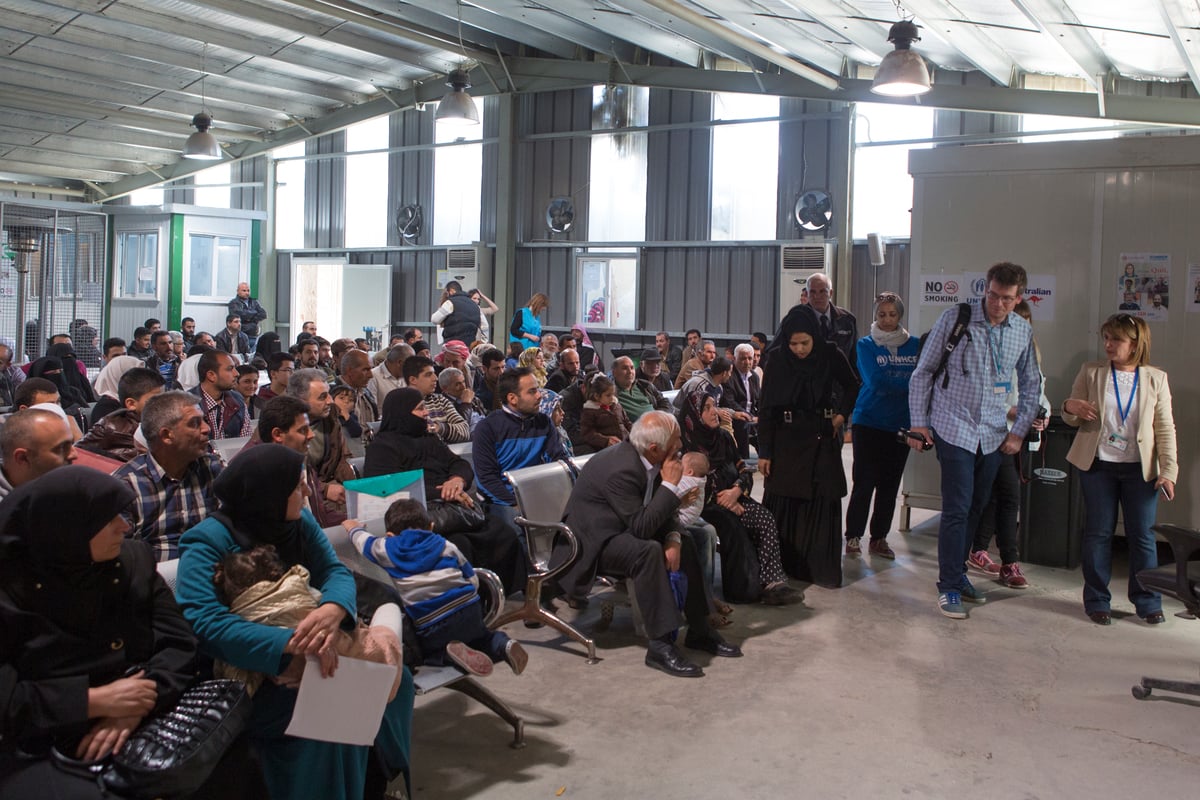 Jordan. UNHCR High Profile Supporter John Green visits UNHCR Khalda Registration Centre in Amman