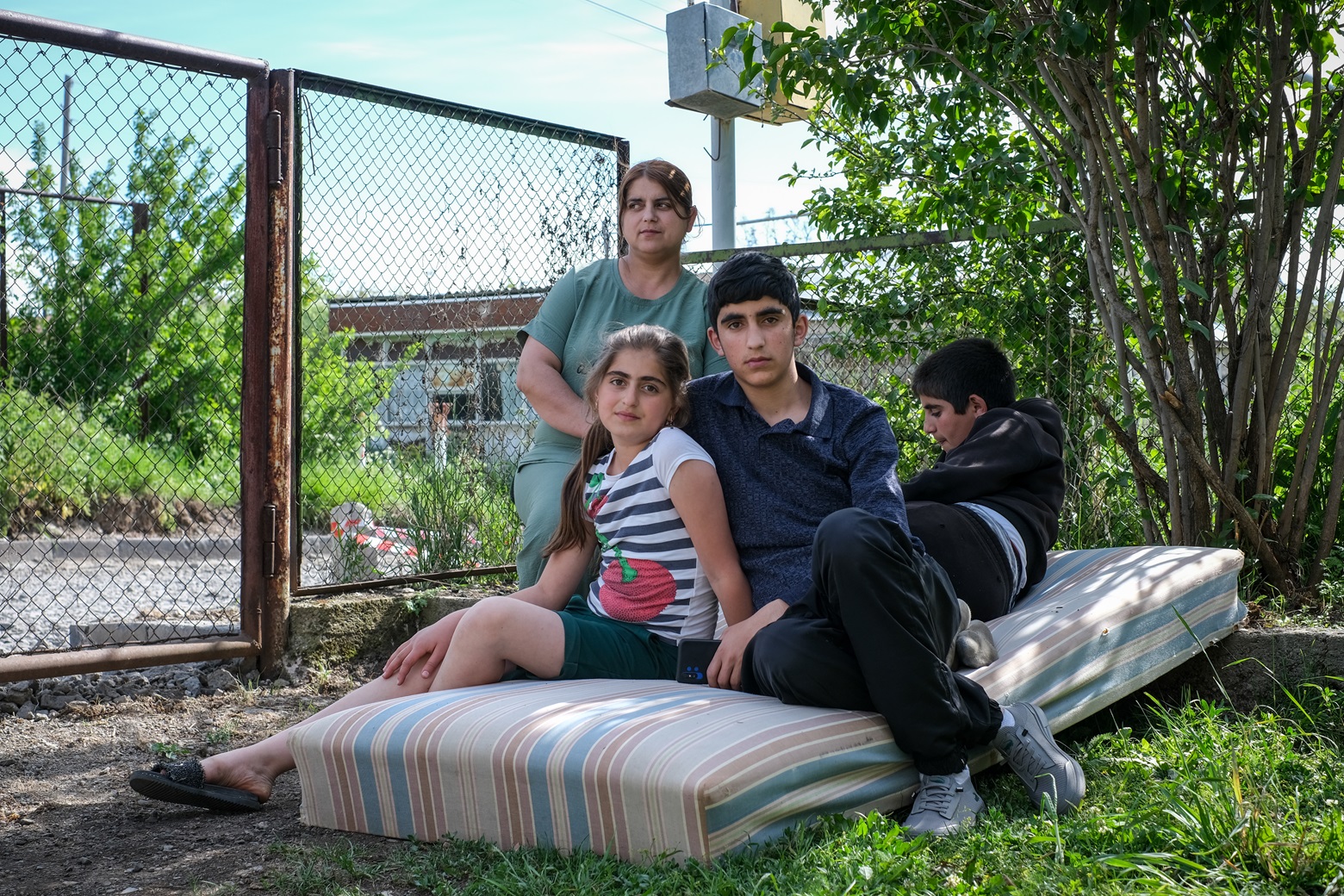 Portrait of a refugee family