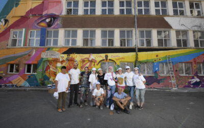 Artolution and UNHCR create large mural in Sofia with 18 artists from nine countries