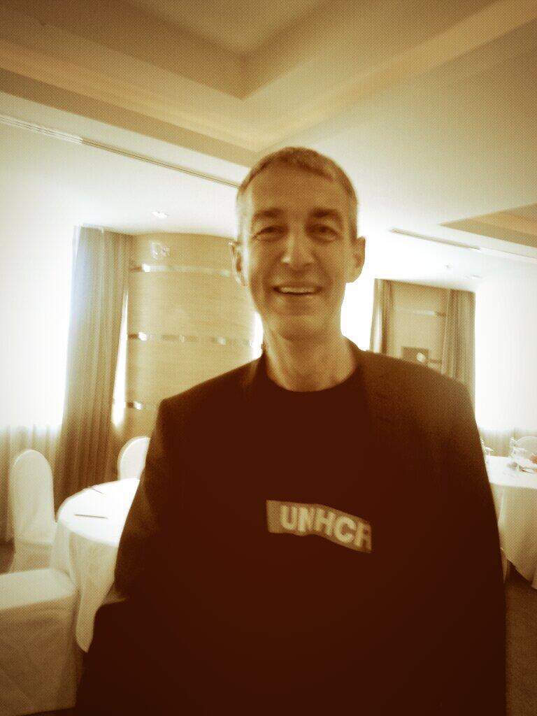 Joel, our faithful leader, wearing his UNHCR Innovation Fellowship shirt and leading us towards greatness. 