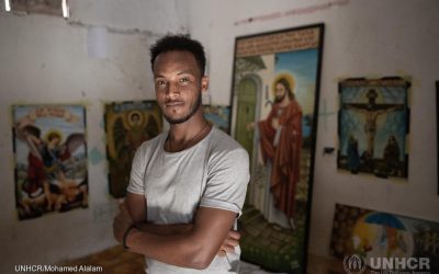 L'arte offre conforto e speranza a un rifugiato eritreo in Libia