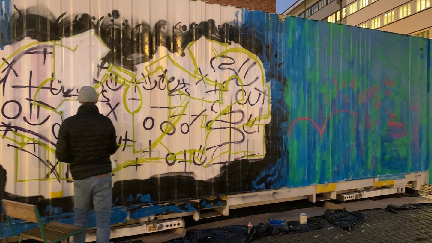Graffiti-painted container in oslo