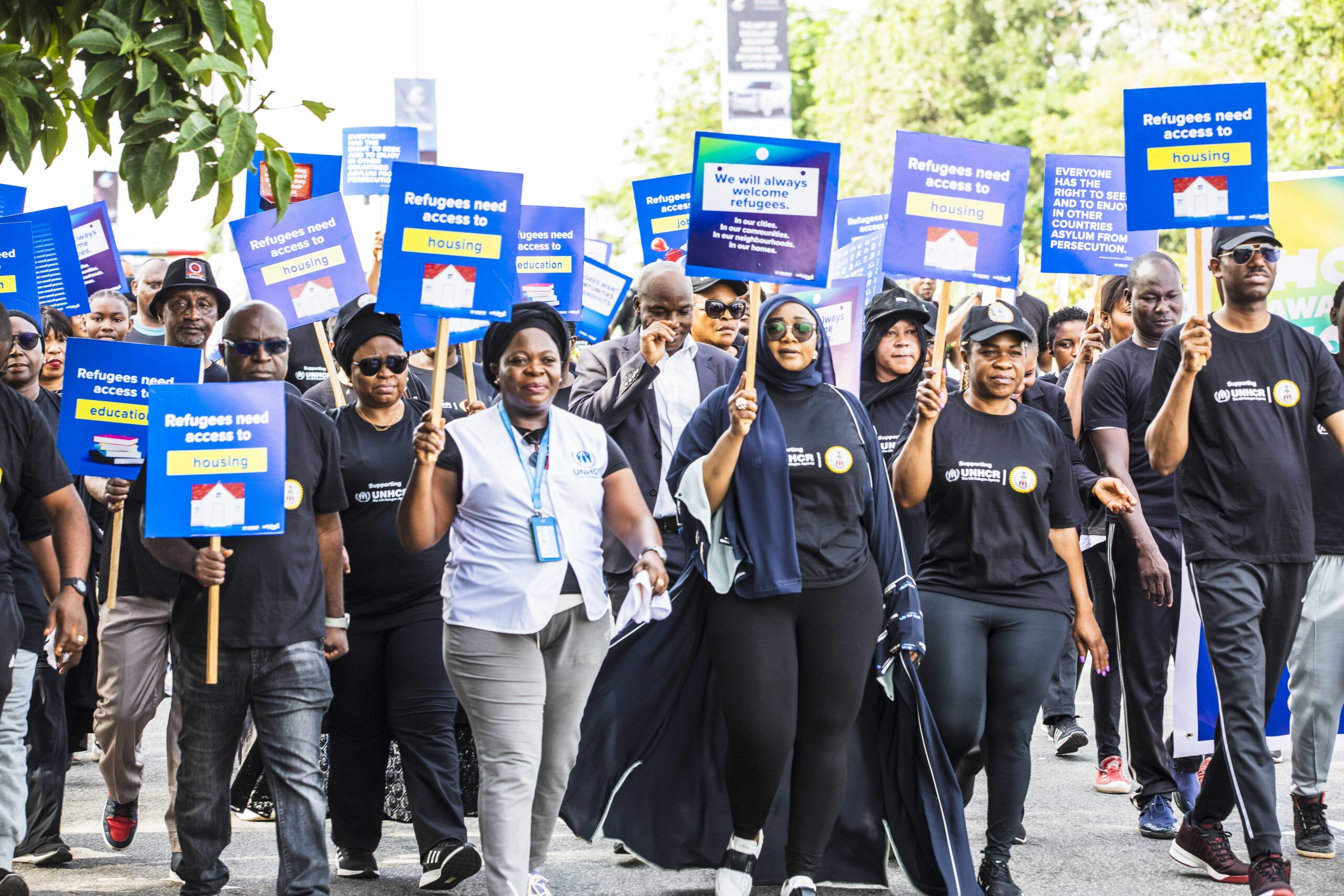 Cross-section of participants at the World Refugee Day Road walk in Abuja, Nigeria. © UNHCR