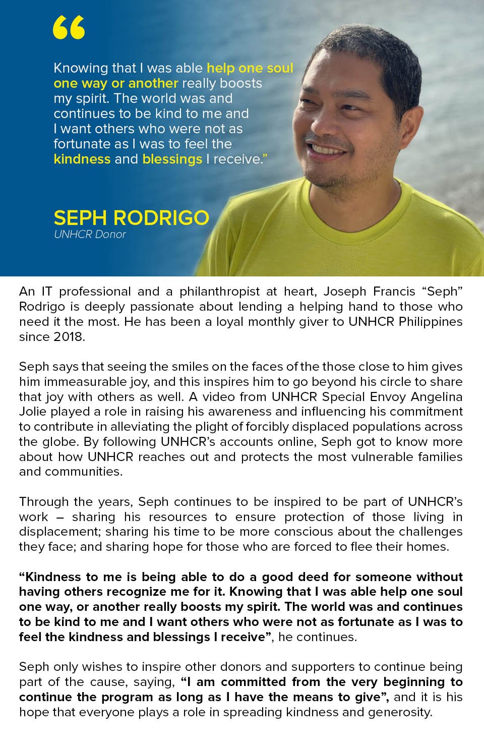 Donor Stories – UNHCR Philippines