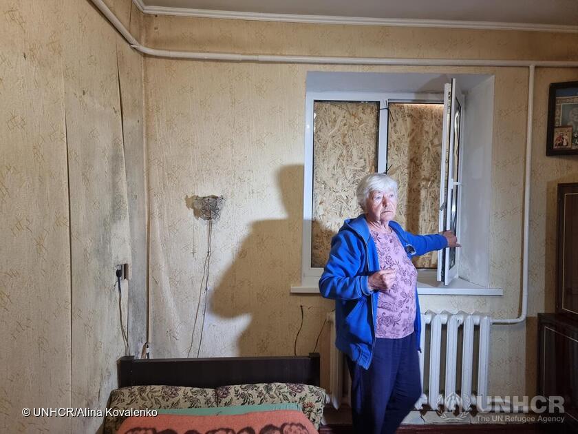 Ukraine. Vulnerable people receive shelter support from UNHCR.