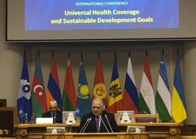 Карим Атасси принял участие в конференции «Всеобщий охват услугами здравоохранения и цели в области устойчивого развития» в Таврическом дворце 25.11.2021