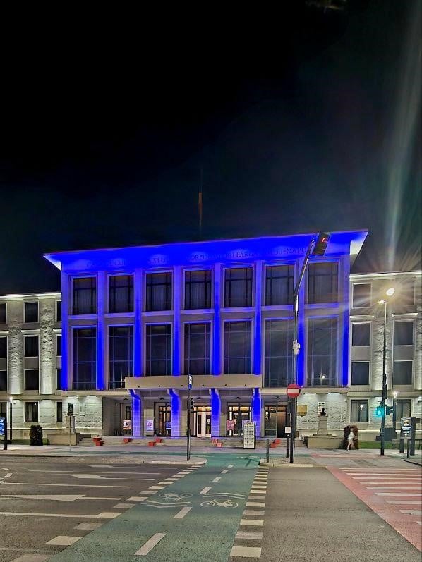 Building in blue in Cluj Napoca, Romania.