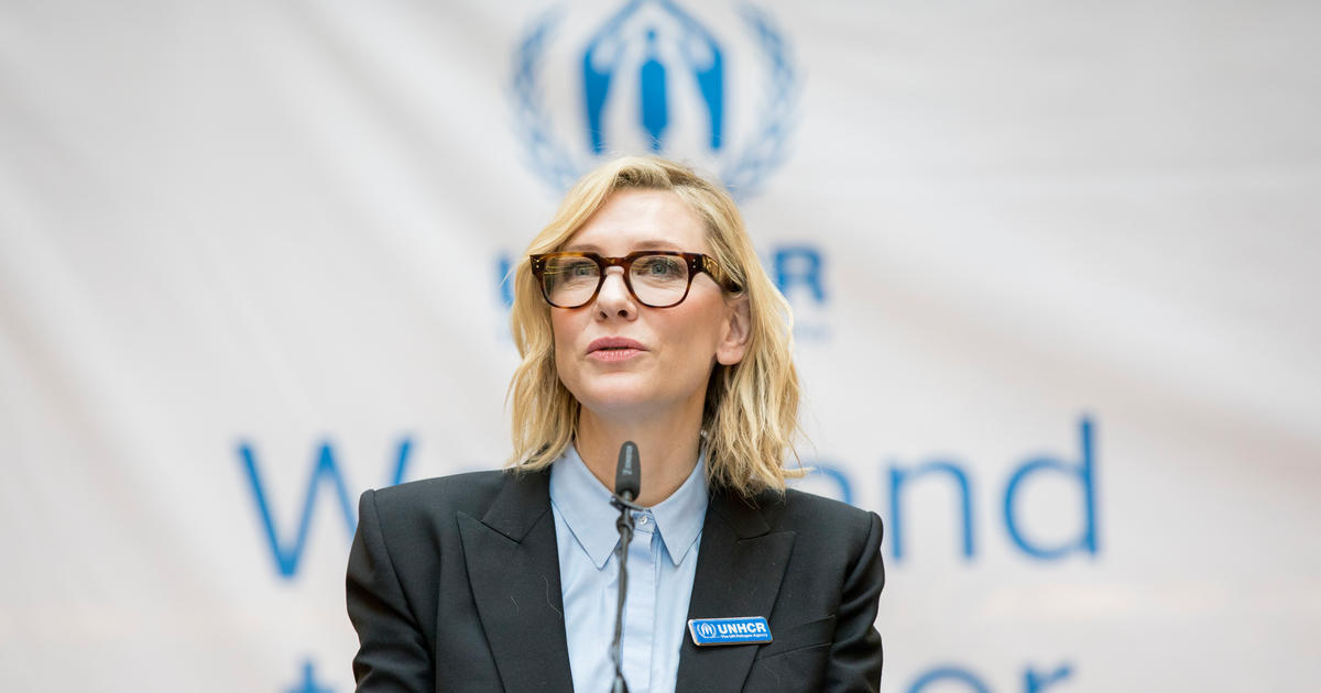 Cate Blanchett wears Grayscale Suit In Support Of UKRAINE and #UNHCR