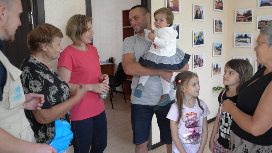 Benda and Artem, and their three children, who have been living in Bakhmut since they had been displaced from Svitlodarsk, a village located on the ‘contact line’.