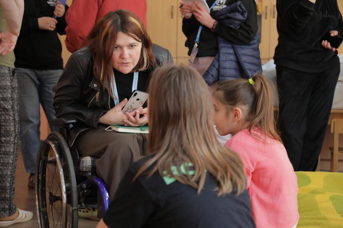 Ukraine. Tetiana Barantsova, former regional Nansen winner helps people with disabilities evacuate to safer places.